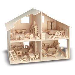 M880 - Holzbausatz Puppenhaus mit Möbel