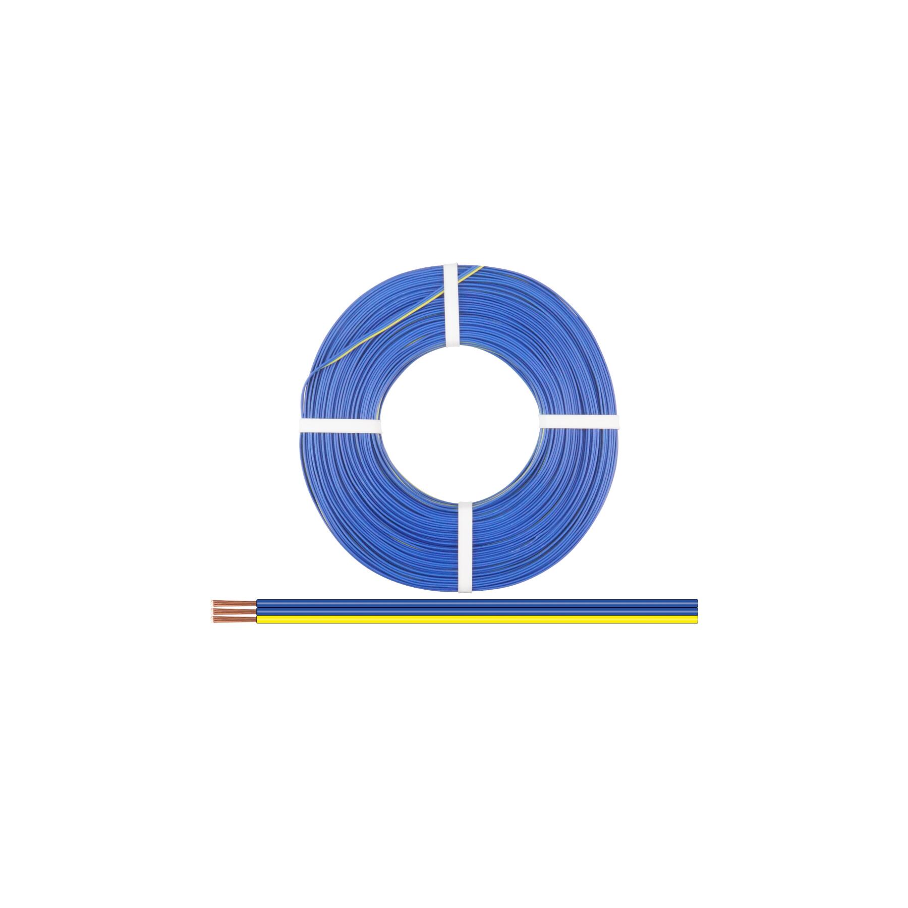 325-223-50 - Drillingslitze 0,25 mm² / 50 m blau-blau-gelb