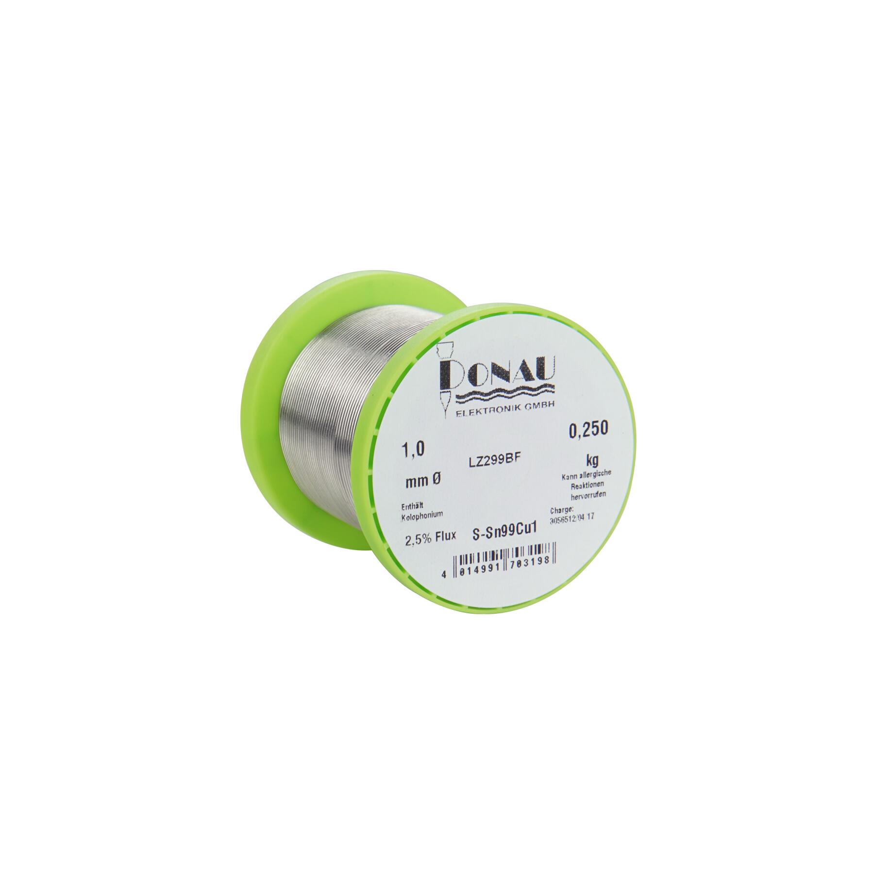 LZ299BF - Lötzinn bleifrei Sn99 Ø1 mm Spule 250 g