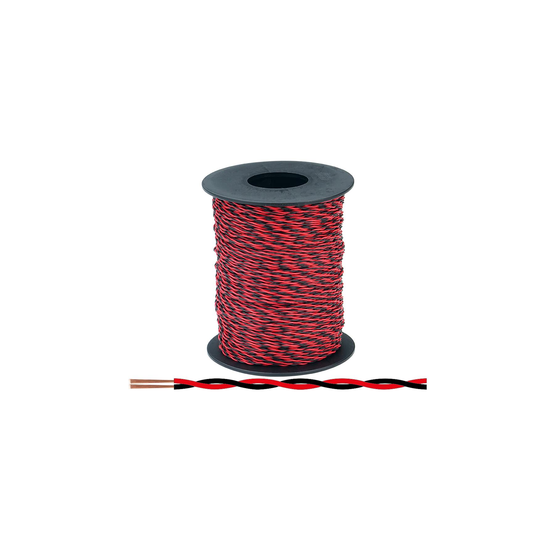 210-10-100 - Zwillingslitze 0,04 mm² / 100 m Spule rot-schwarz