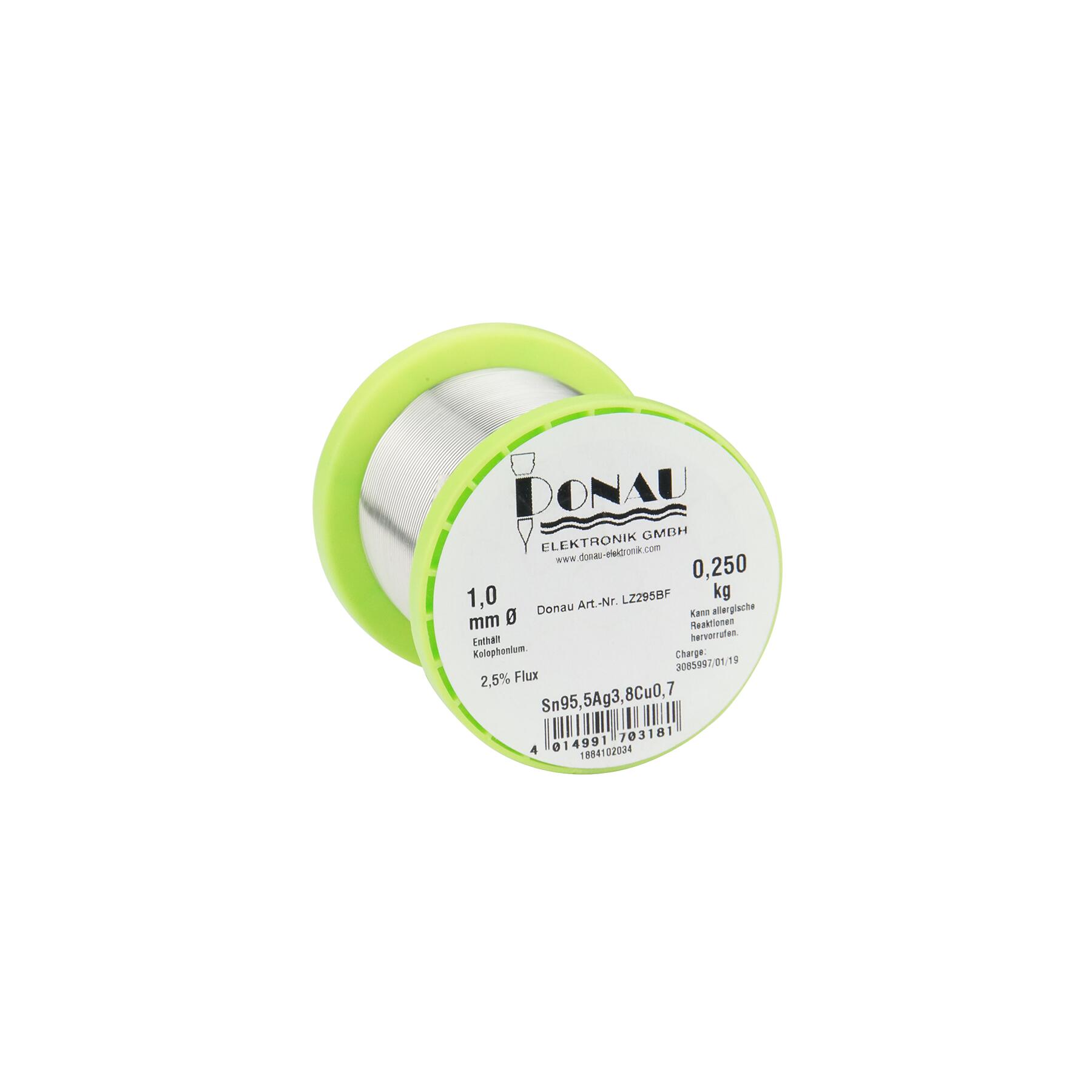 LZ295BF - Lötzinn bleifrei Ag3,8 Ø 1 mm Spule 250 g