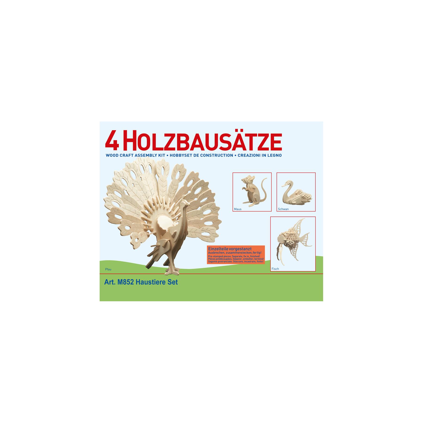 M852 - Holzbausatz 4 x Haustiere
