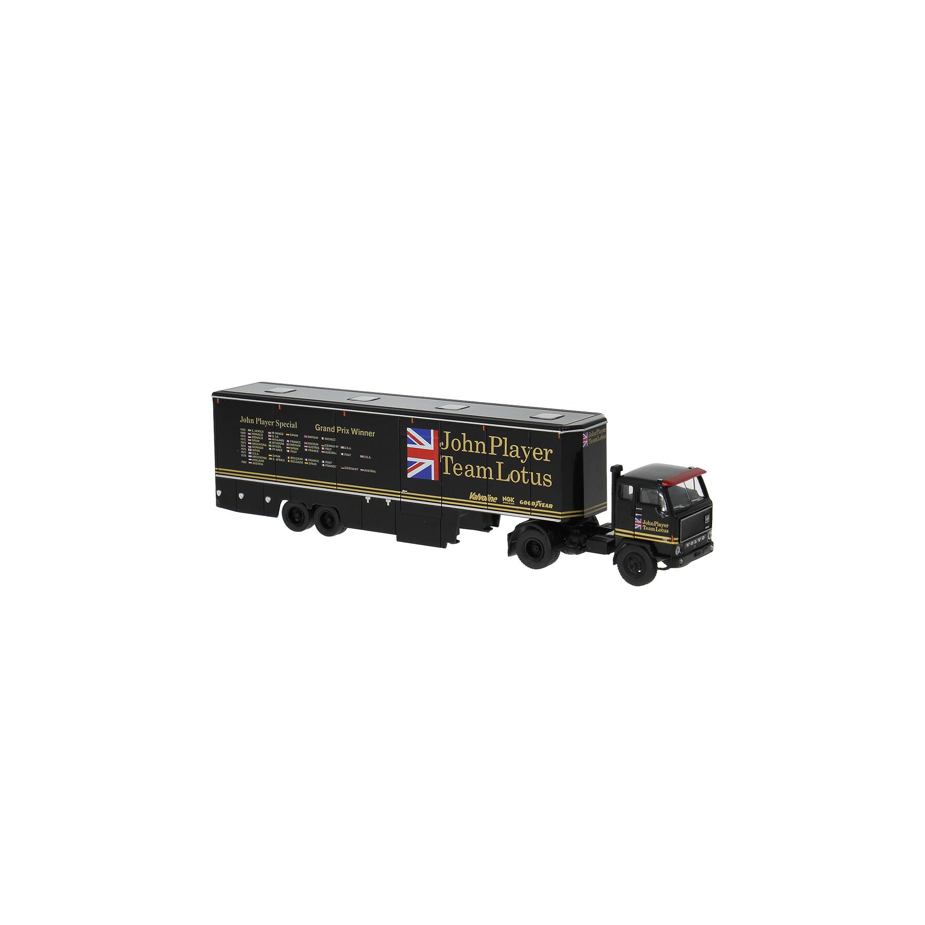 Brekina 85689 H0 Volvo F89 Renntransporter d. historischen Lotus-Teams, 90er-Jahre