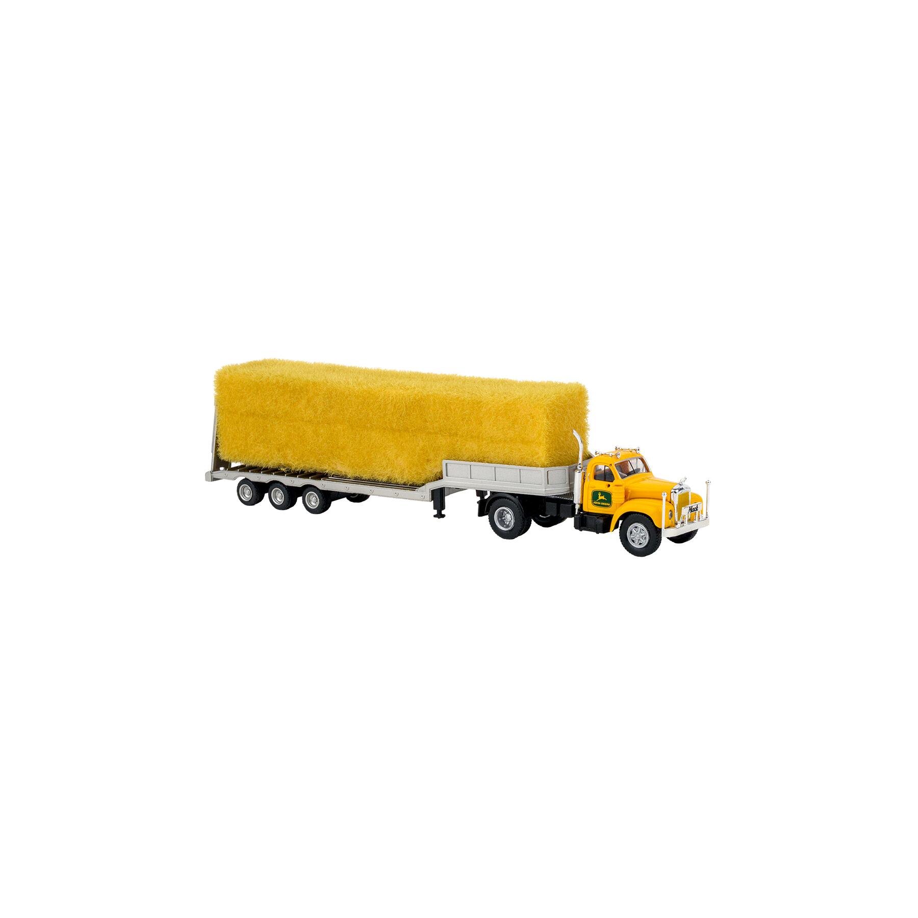 Brekina 85984 H0 Mack B61 mit beladenem Tieflader, gelb