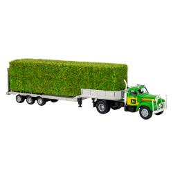 Brekina 85985 H0 Mack B61 mit beladenem Tieflader, grün