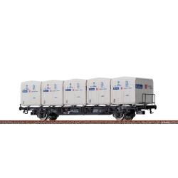 Brawa 49137 H0 Behältertragwagen BTmms58 DB, mit...