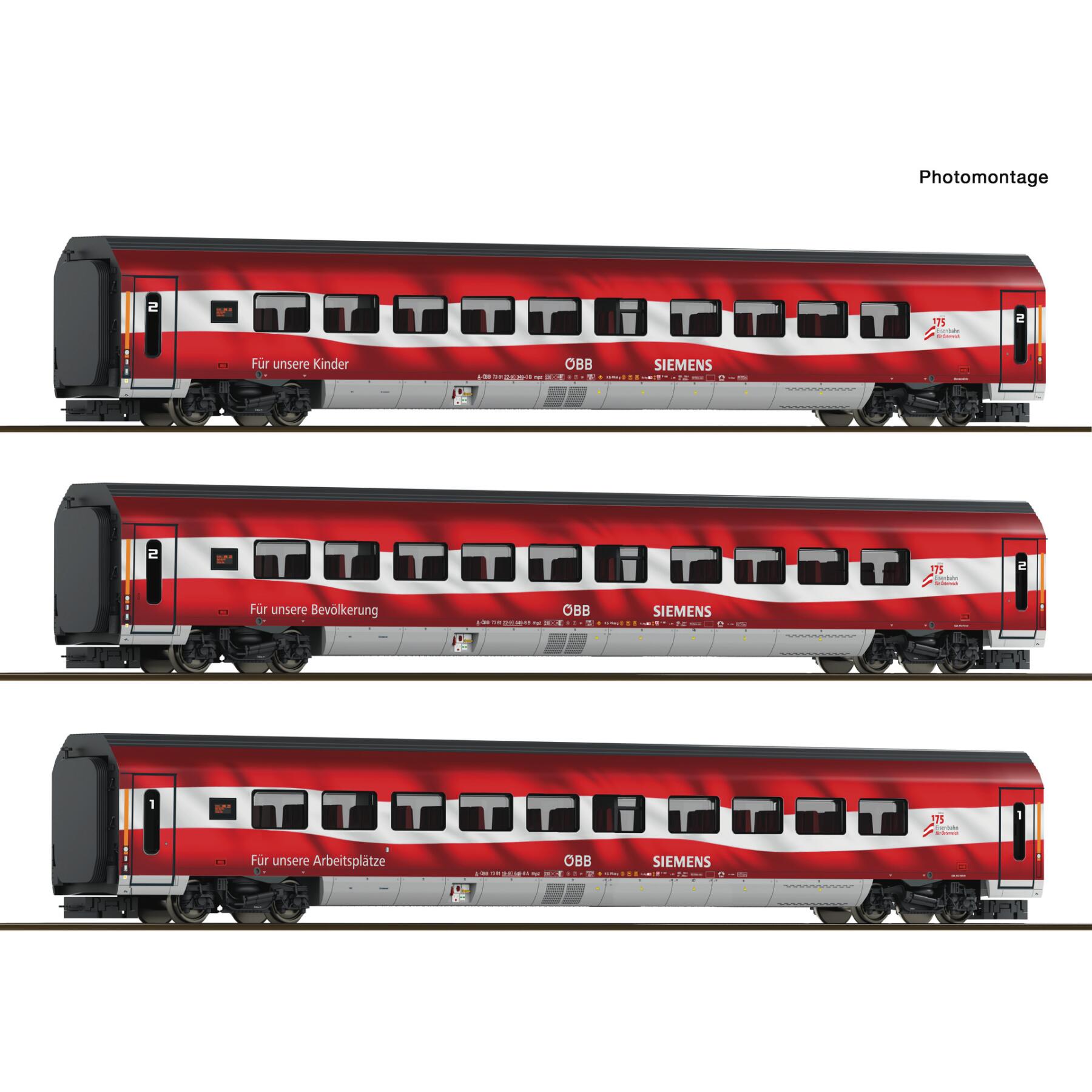 Roco 6290097 TT 3-teiliger Set Railjet "175 Jahre" ÖBB DCC
