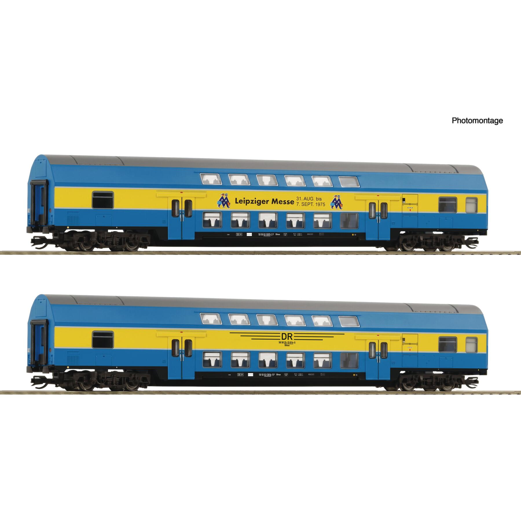 Roco 6280091 TT 2-teiliger Set: Doppelstockwagen, DR