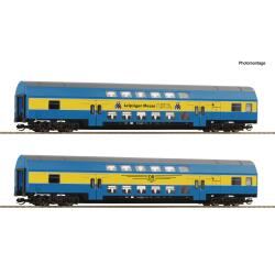 Roco 6280091 TT 2-teiliger Set: Doppelstockwagen, DR