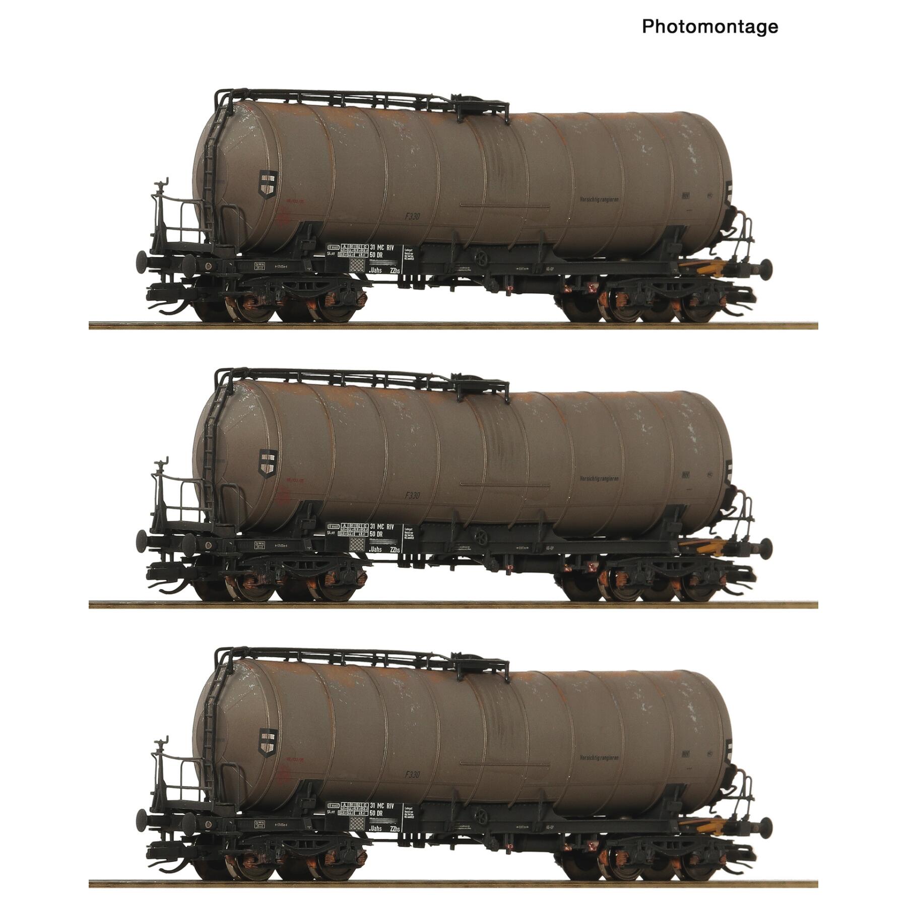 Roco 6680067 TT 3-teiliger Set: Knickkesselwagen DR