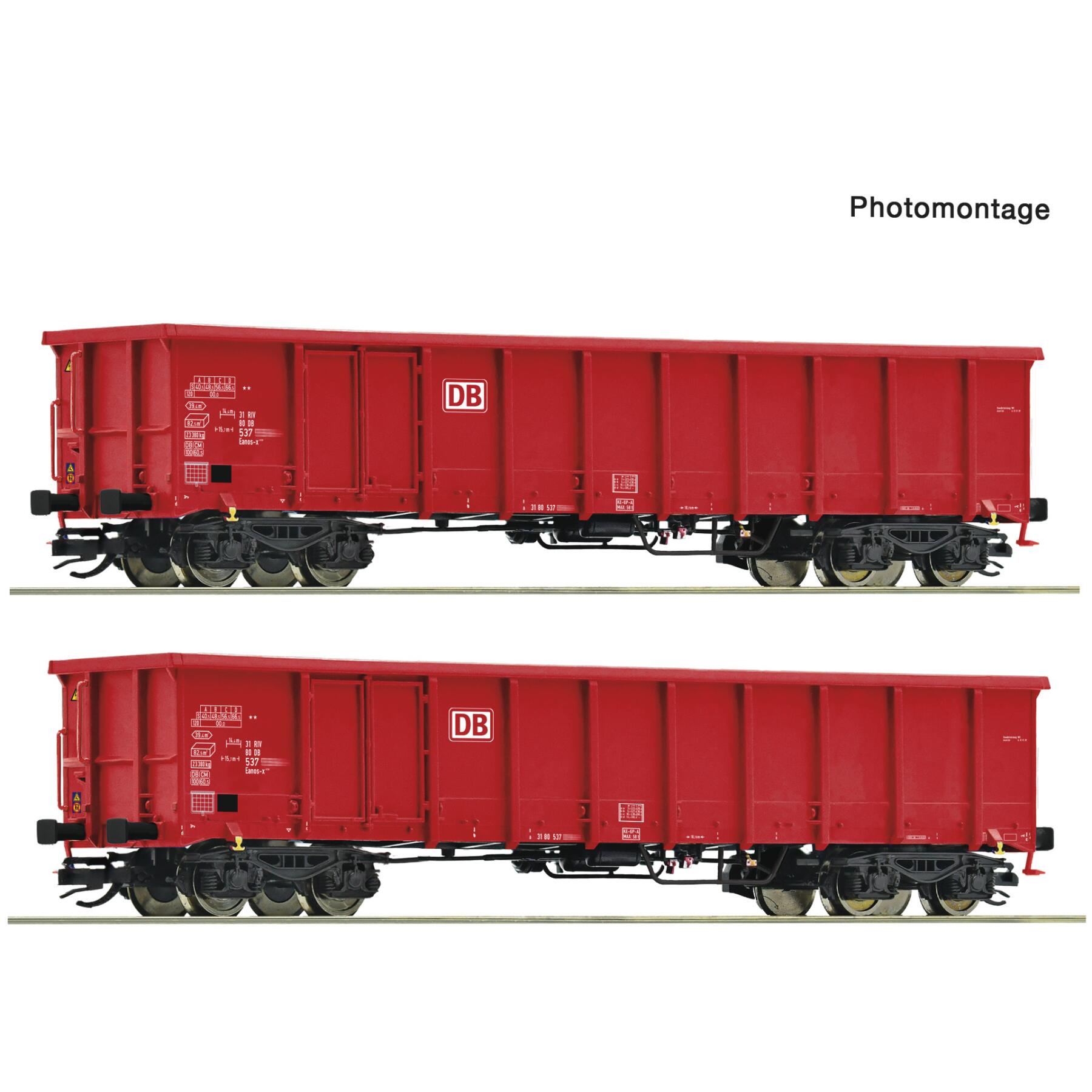 Roco 6680052 TT 2-teiliger Set: Offene Güterwagen, DB AG