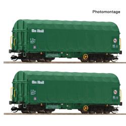 Roco 6680056 TT 2-teiliger Set: Schiebeplanenwagen, On Rail
