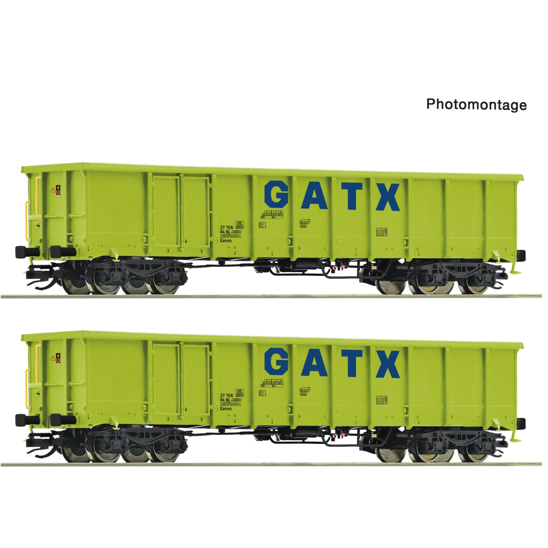 Roco 6680054 TT 2-teiliger Set: Offene Güterwagen, GATX