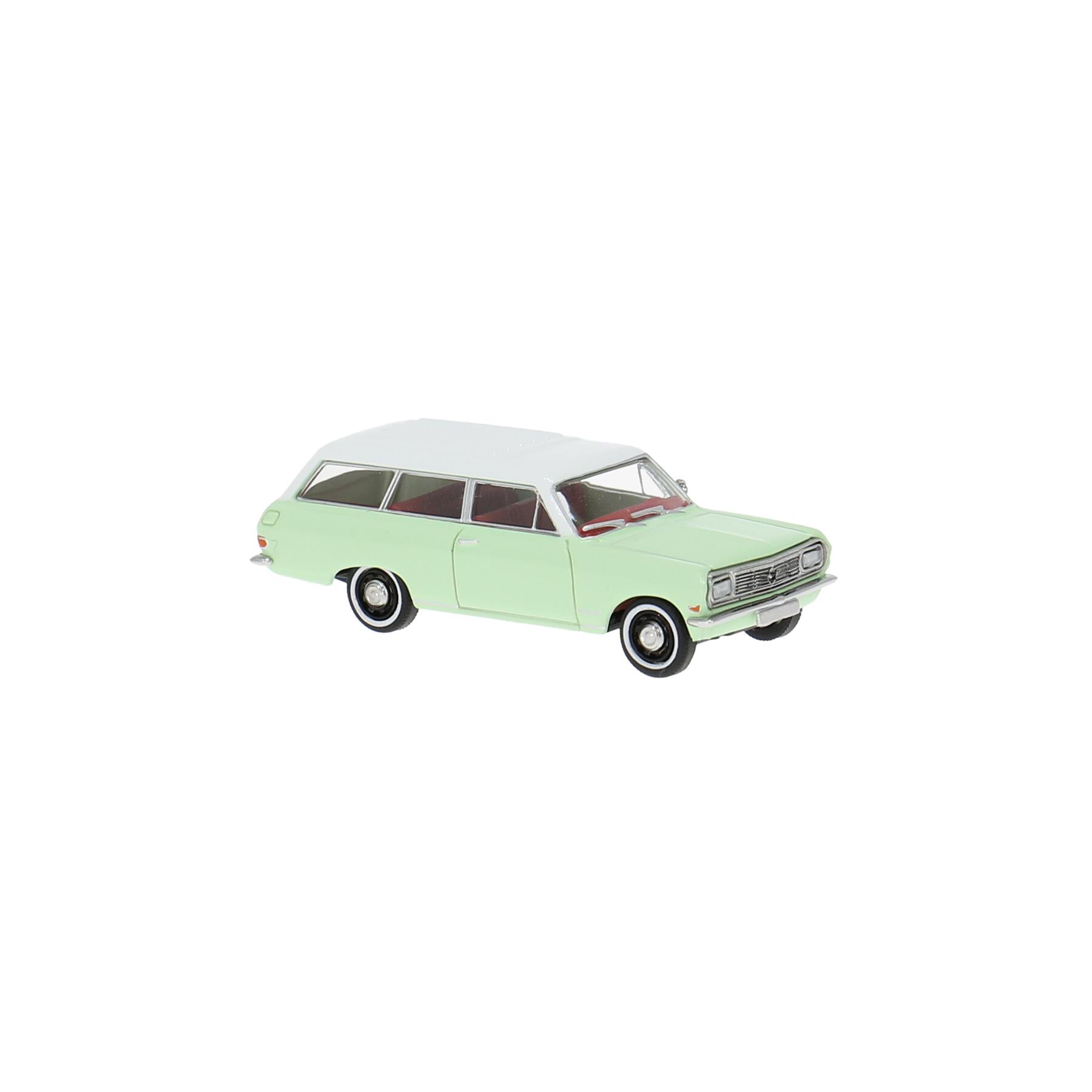 Brekina 20479 H0 Opel Rekord B CarAVan in pastellgrün/weiß