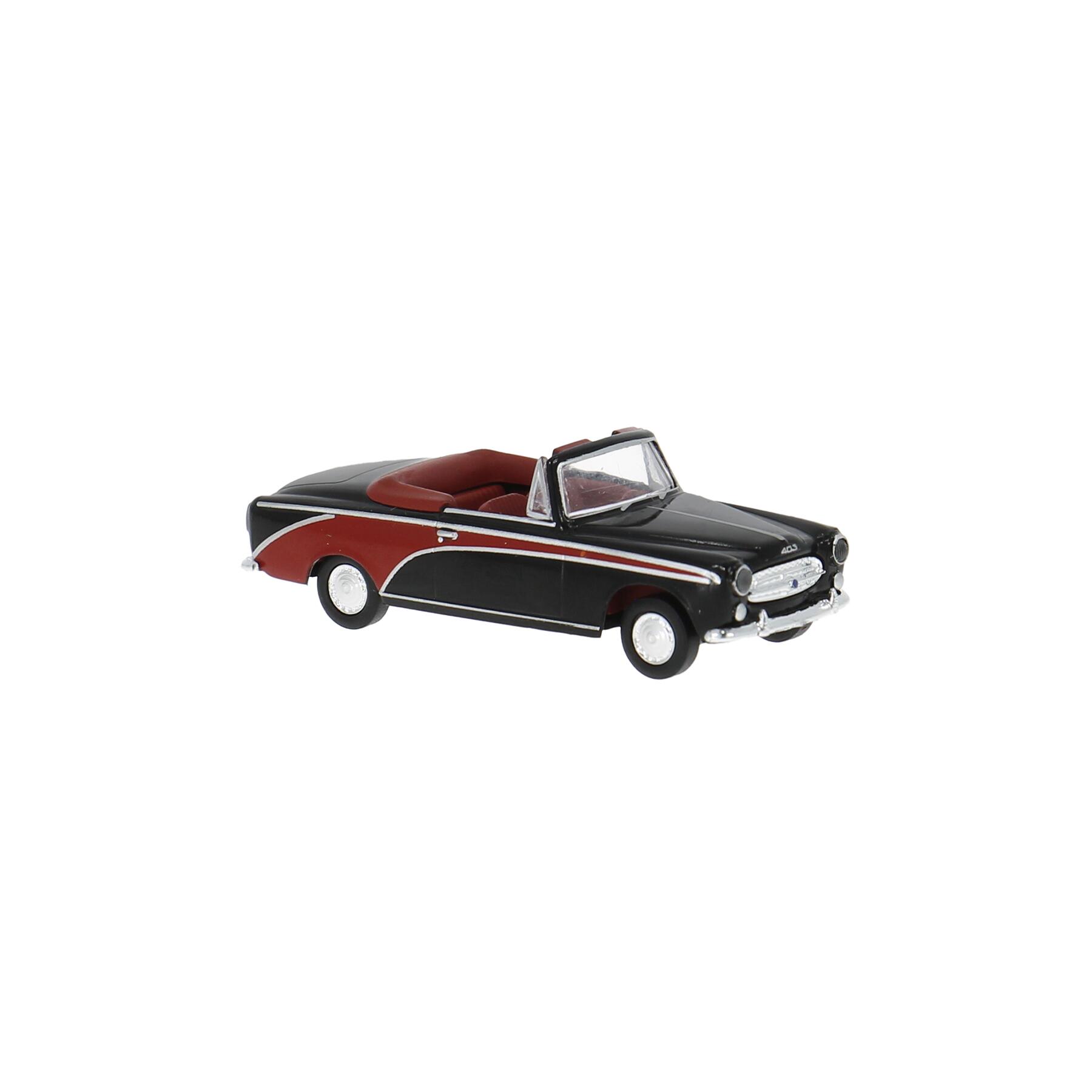 Brekina 29162 H0 Peugeot 403 Cabrio deluxe in schwarz/rot