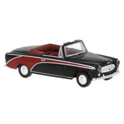 Brekina 29162 H0 Peugeot 403 Cabrio deluxe in schwarz/rot