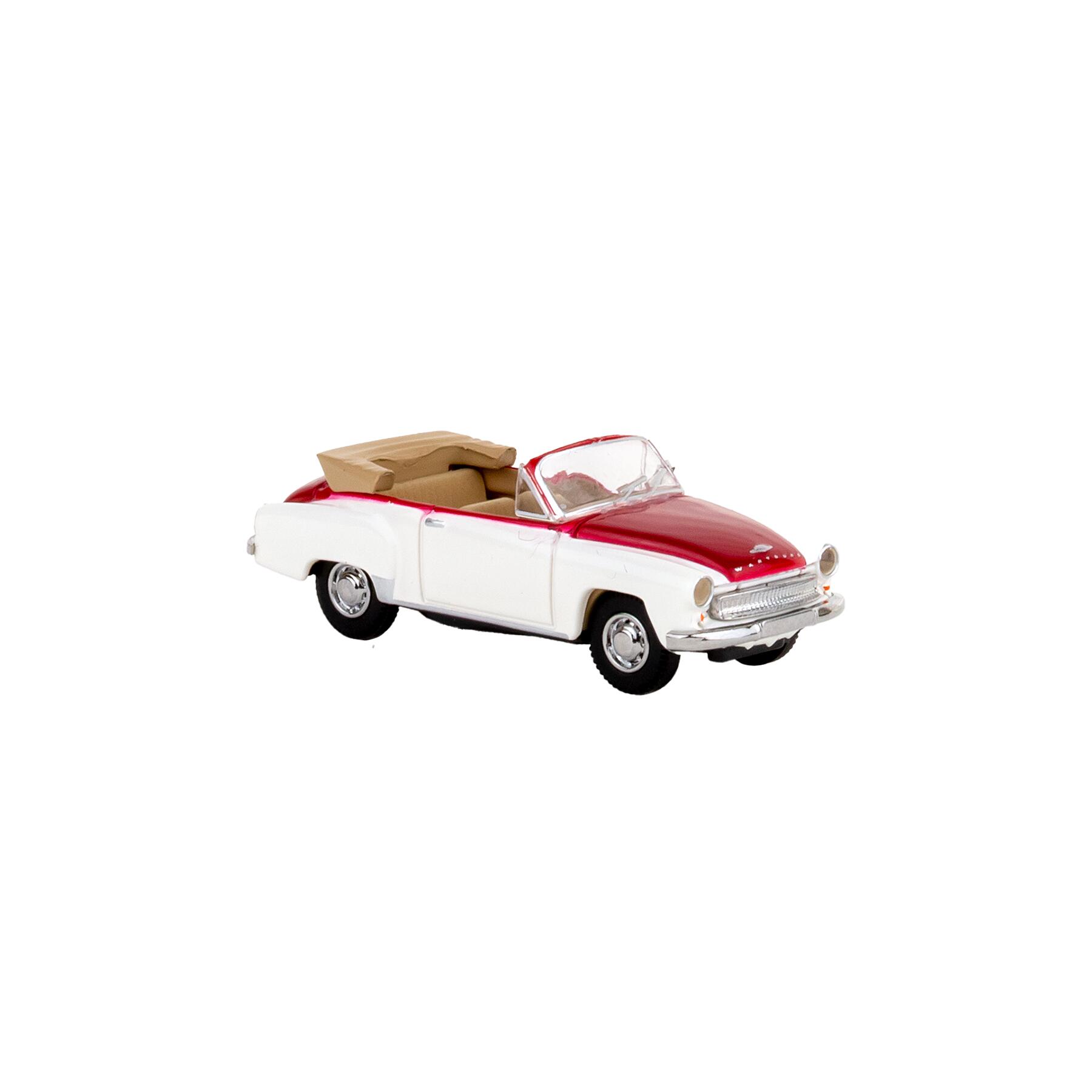 Brekina 27053 H0 Wartburg 311 Cabrio, weiß/rot