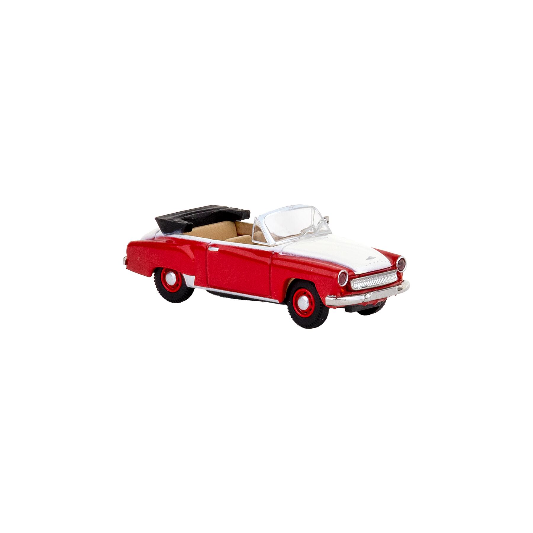 Brekina 27054 H0 Wartburg 311 Cabrio, rot/weiß