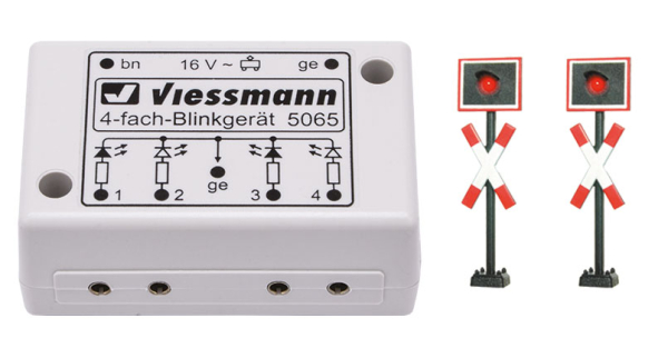 Viessmann 5060 H0 Andreaskreuze mit Blinkelektronik, 2 Stück