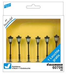 Viessmann 60706 H0 Parklaterne, LED warmweiß, 5+1