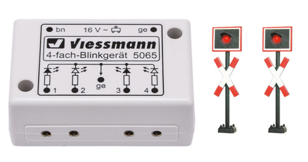 Viessmann 5801 N Andreaskreuze, 2 Stück mit Blinkelektronik