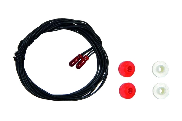 Viessmann 3508 Glühlampen rot T1/2, Ø 1,8 mm, 16 V, 30 mA,2 Kabel, 2 Stück
