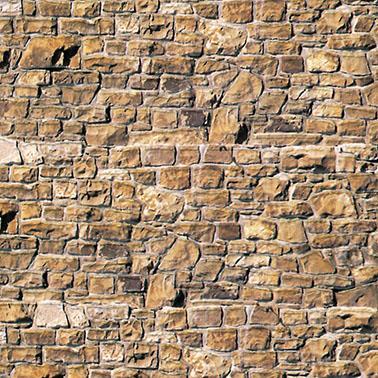 Vollmer 46036 H0 Mauerplatte Mauerstein beige-braun aus Karton, 25 x 12,5 cm,