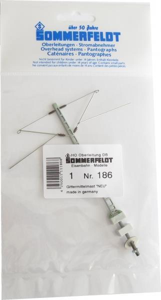 Sommerfeldt 186 H0 Gitter-Mittelmast mit 2 Auslegern, lackiert