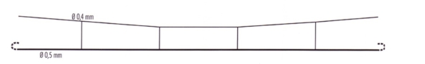 Overhead wire 0,5 x 350 mm open