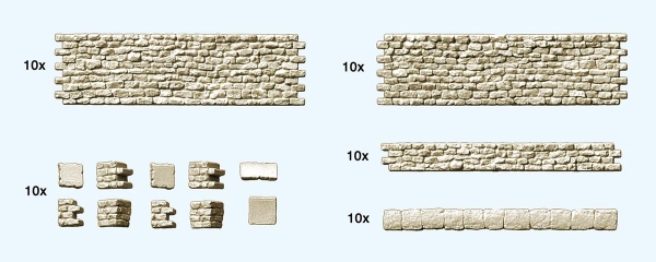 Preiser 18215 Bruchsteinmauer