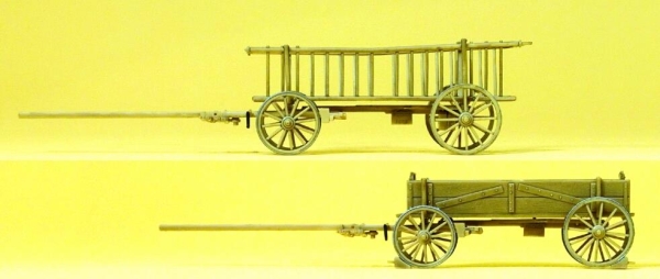 Preiser 30413 Abgestellter Leiter- und Kastenwagen